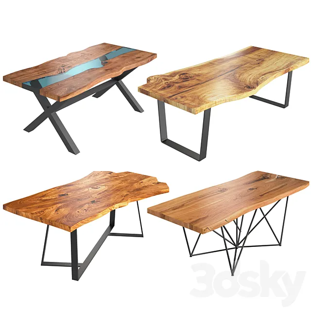 Slab Tables Set 3D Model