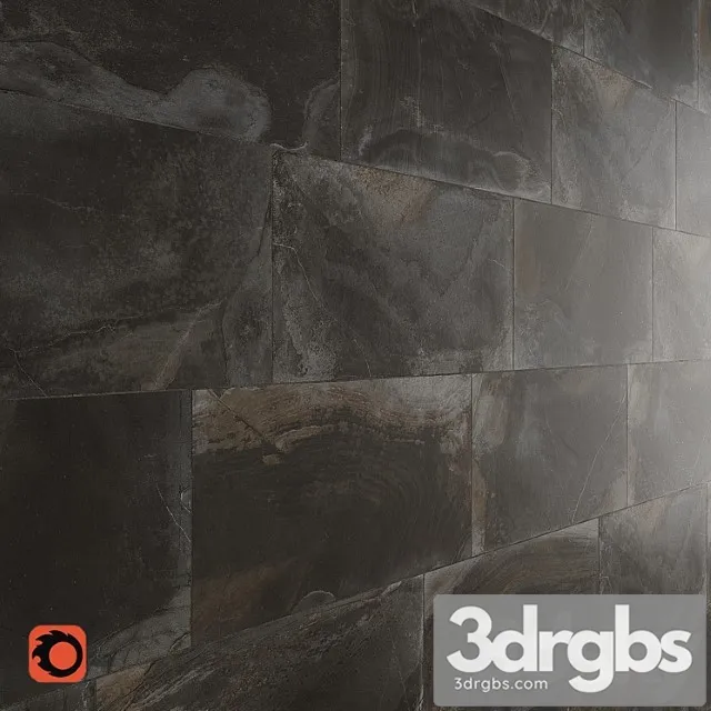 Slate anthracite wall tiles 3D Model Free