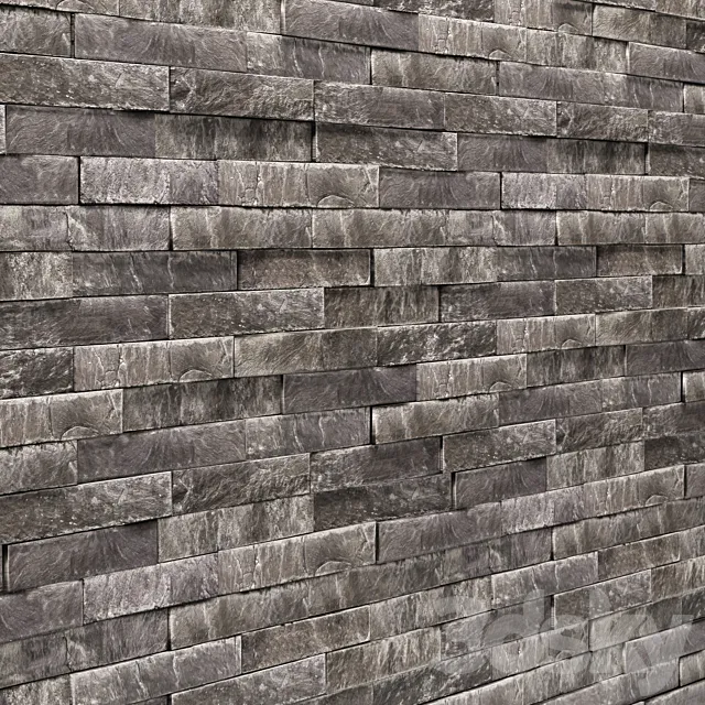 Slate stone wall slate stone stone wall wild stone 3D Model
