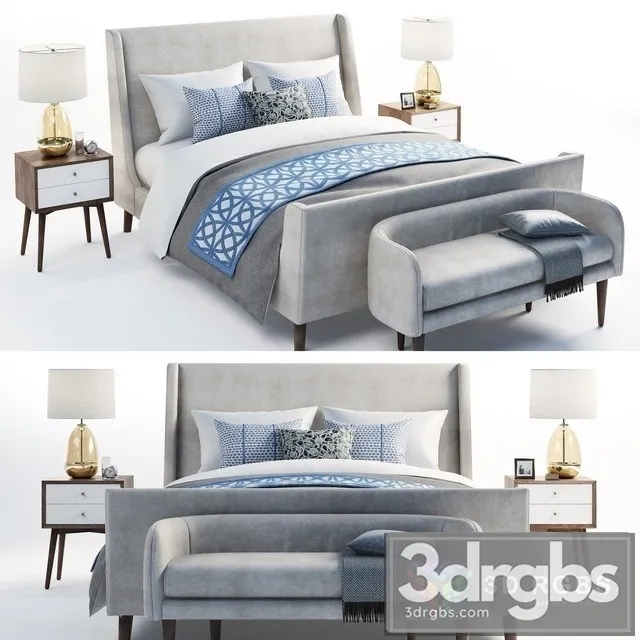Sleigh Bed 3D Model Free