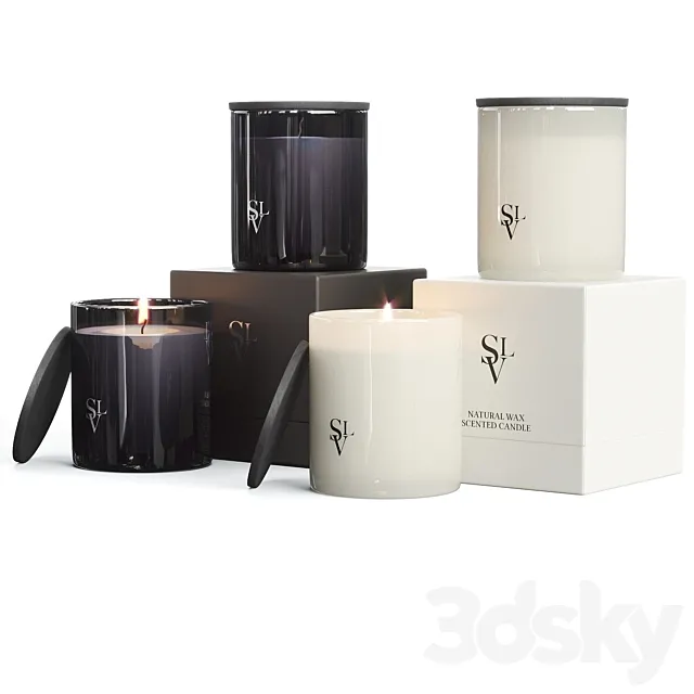 Slettvoll Glass Scented Candle Set 3D Model