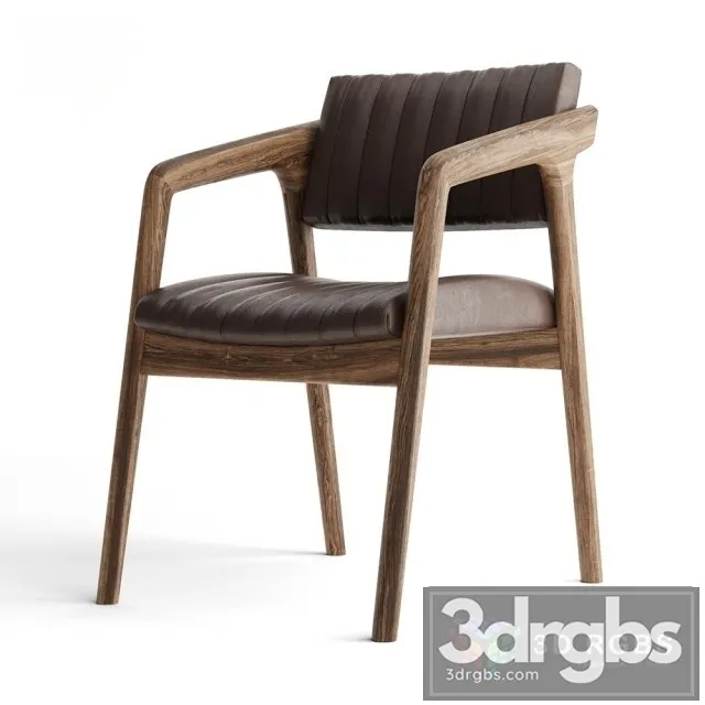 Sliced Walnut Fabric Leather Chair 3D Model Free