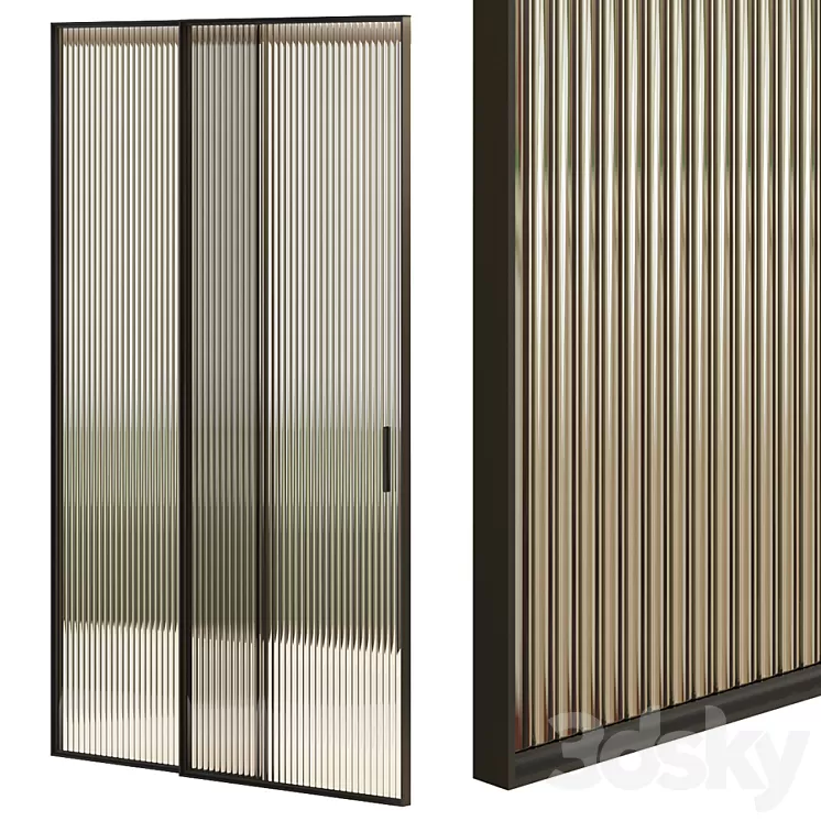 Slide glass doors 01 3D Model