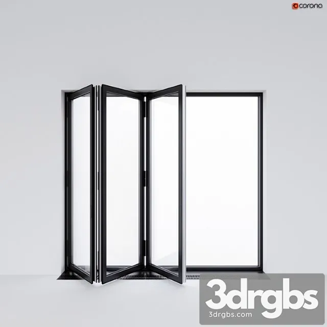 Sliding Aluminum Window Accordion Door 3D Model Free