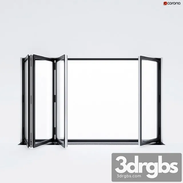 Sliding aluminum window accordion (door) 3D Model Free