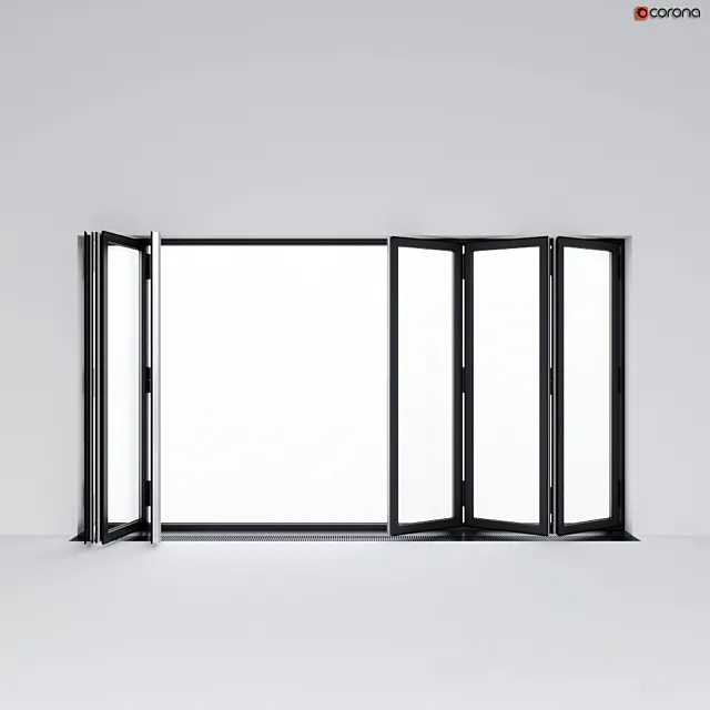 Sliding aluminum window accordion (door) 3D Model