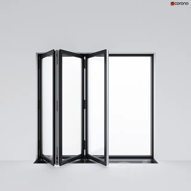 Sliding aluminum window accordion (door) 3DModel