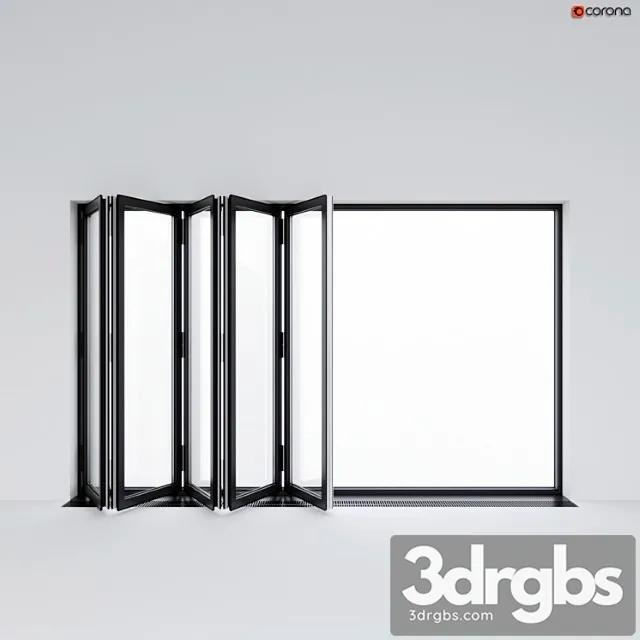 Sliding aluminum window accordion (door)_1 3D Model Free
