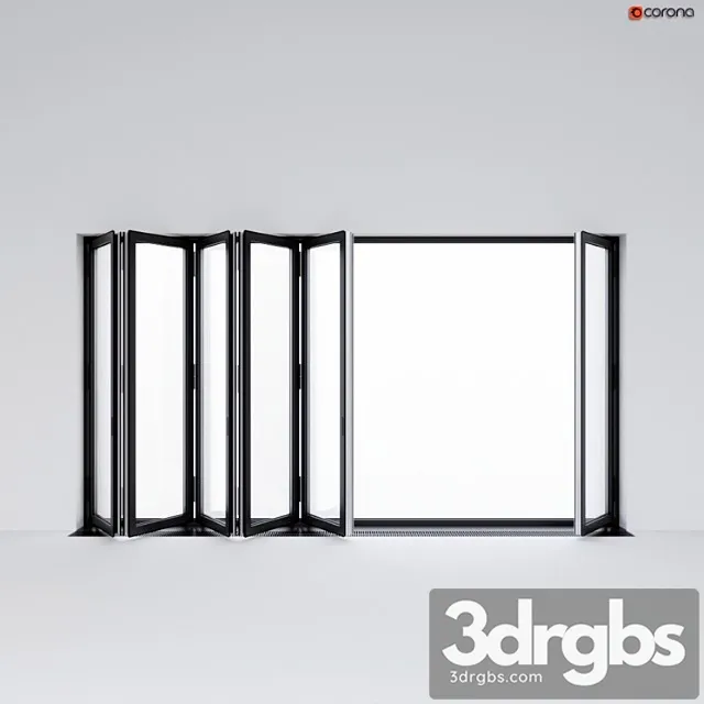 Sliding aluminum window accordion (door)_2 3D Model Free