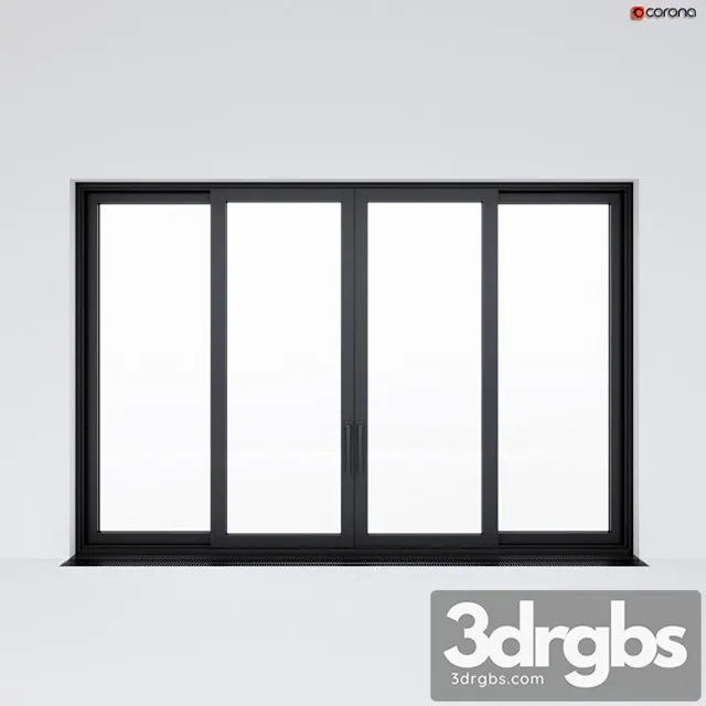 Sliding aluminum window (door) 2 3D Model Free