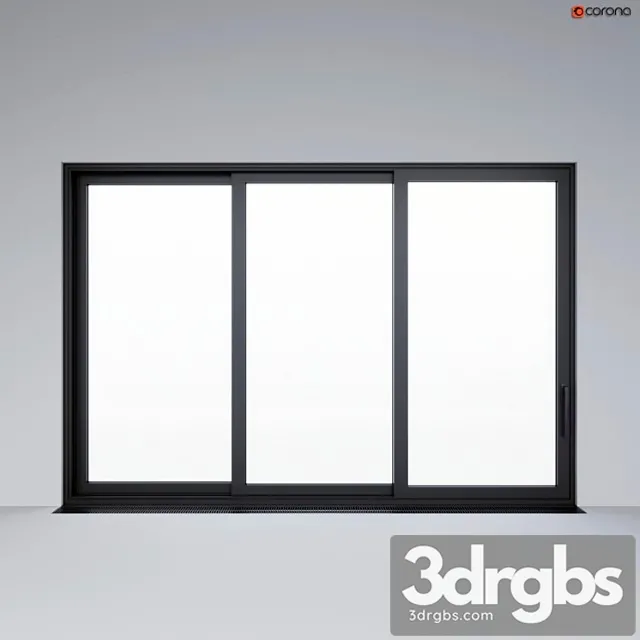 Sliding aluminum window (door 3D Model Free