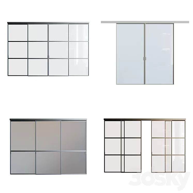 Sliding doors Longhi Wind 3D Model