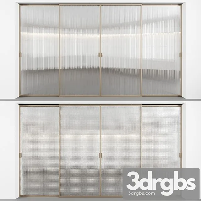 Sliding Doors With Embossed Glass 5 3D Model Free