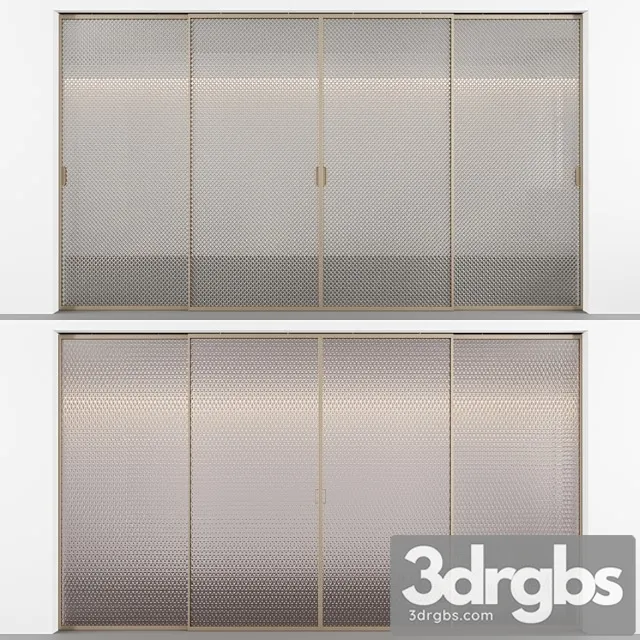Sliding Doors with Embossed Glass No 3 3D Model Free