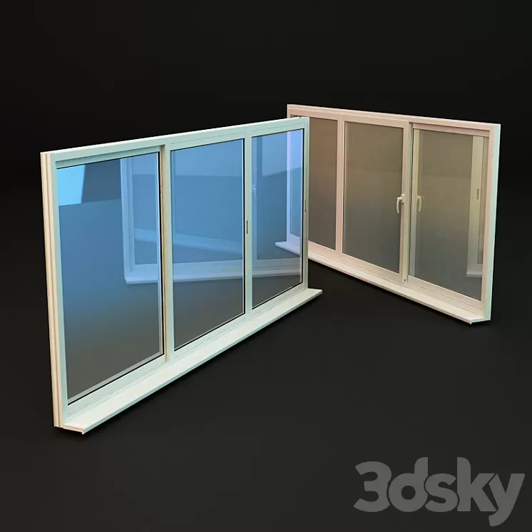 Sliding glass balconies and loggias 3D Model