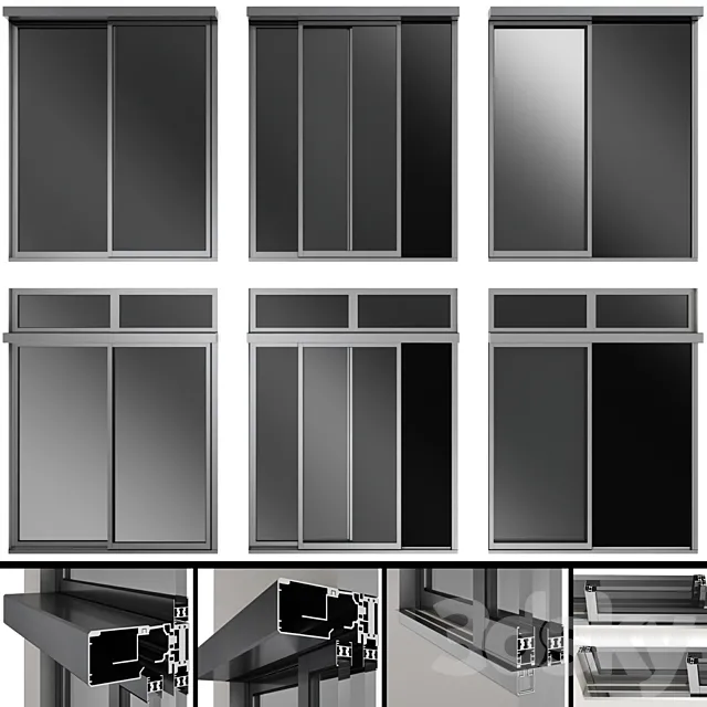 Sliding Metal Automatic Doors 3DModel