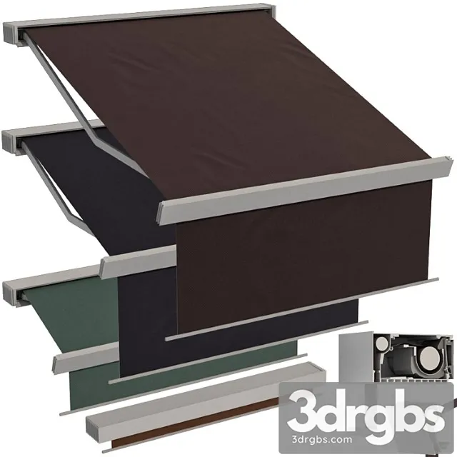 Sliding outdoor awning sun canopy 1 3D Model Free