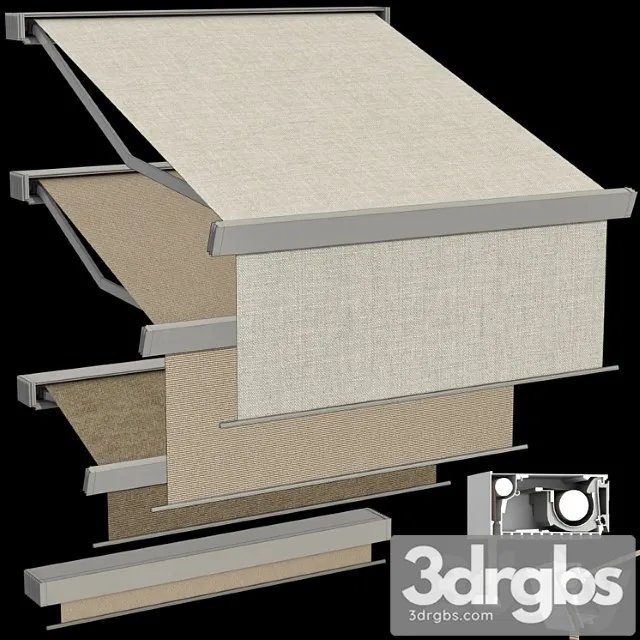 Sliding outdoor awning sun canopy 3D Model Free