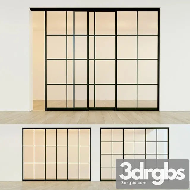 Sliding partition door 15 3D Model Free