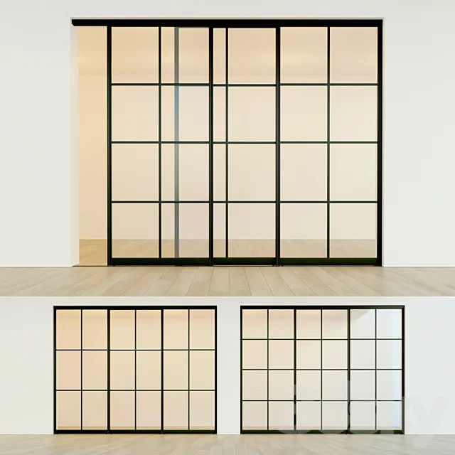 Sliding partition door 15 3D Model