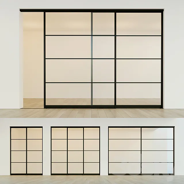 Sliding partition door 7 3D Model