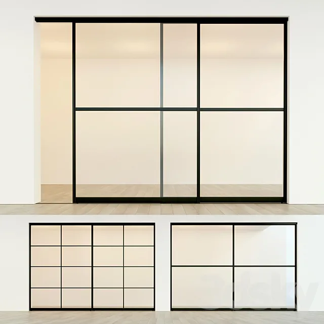 Sliding partition door 9 3D Model