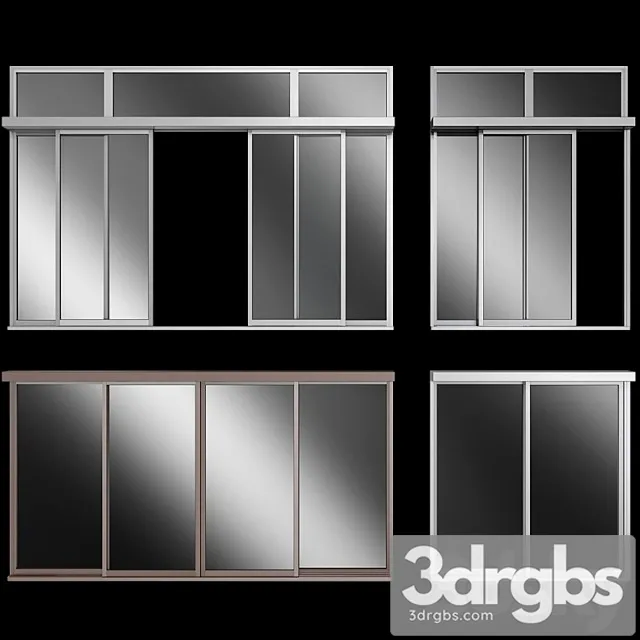 Sliding Stained Glass Aluminum Doors 9 3D Model Free