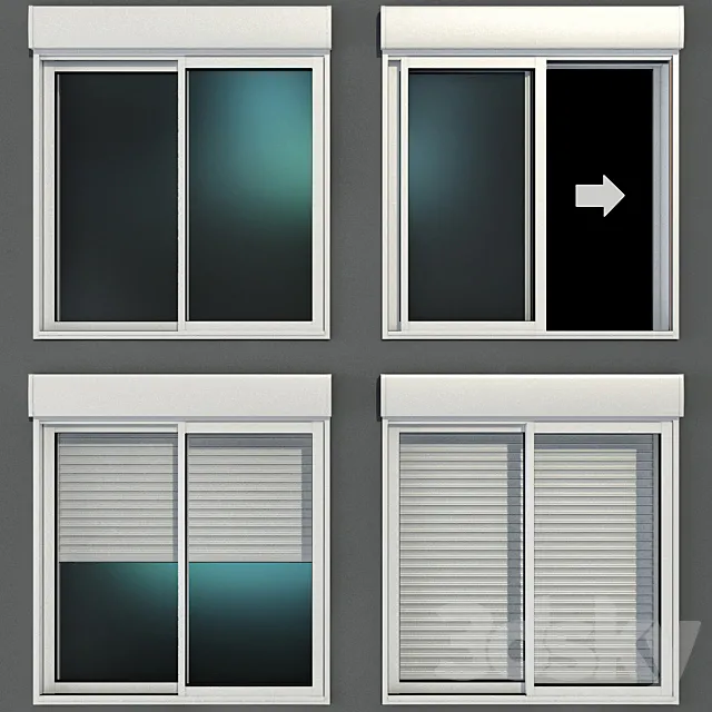 Sliding stained glass windows with roller shutters Free Download