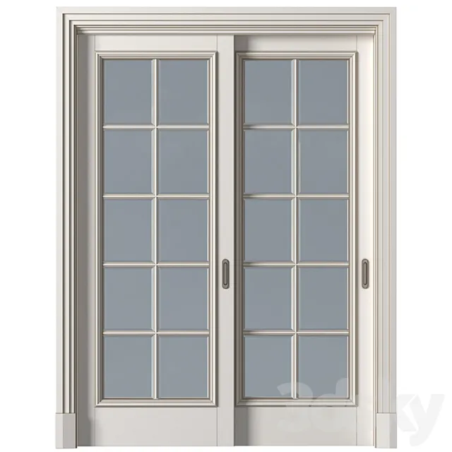 Sliding wardrobe doors in classic style. French Art Deco Sliding Folding Modern Doors Glass 3D Model