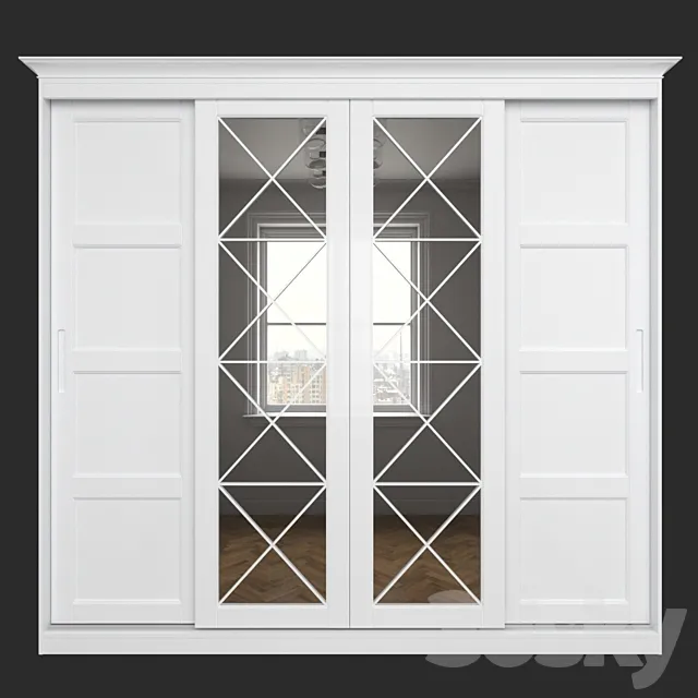 Sliding wardrobe SKM-80 (10) 3D Model