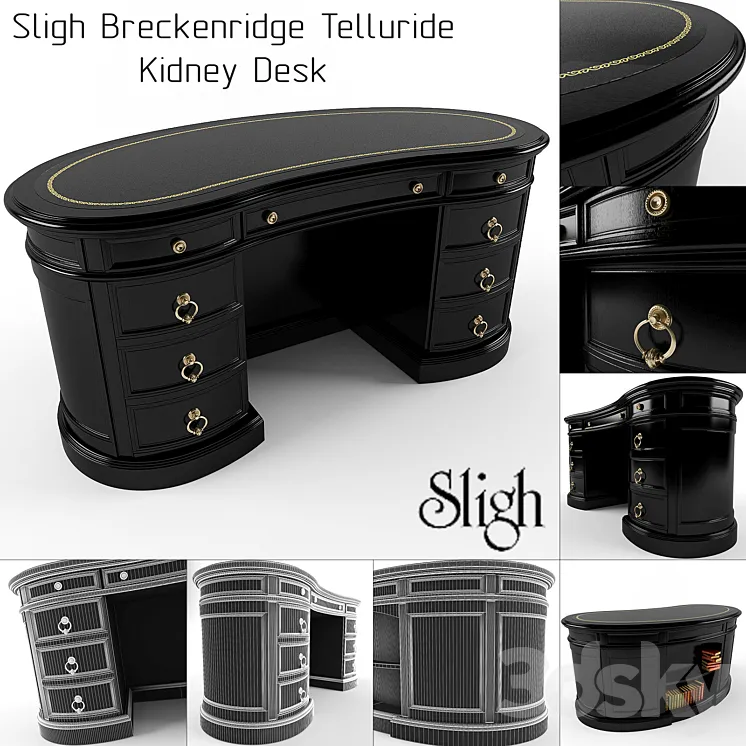 SLIGH BRECKENRIDGE TELLURIDE KIDNEY DESK 3D Model