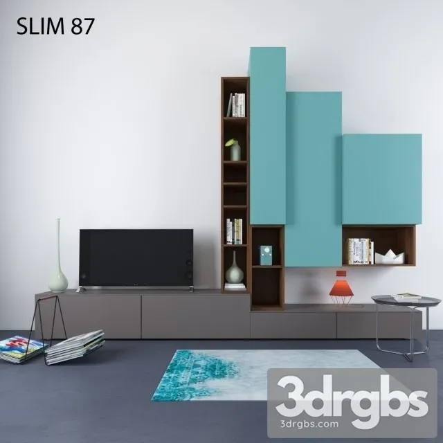 Slim Display Wardrobe 3D Model Free