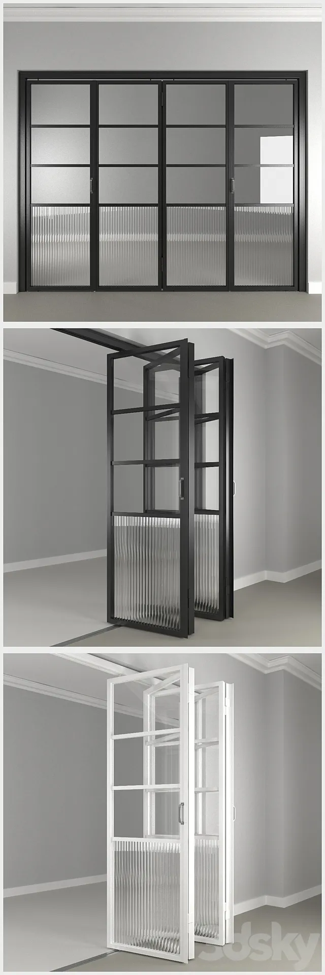 SLIM FRAME folding door MOD 02 3DModel