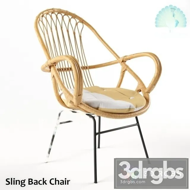Sling Back Arm Chair 3D Model Free