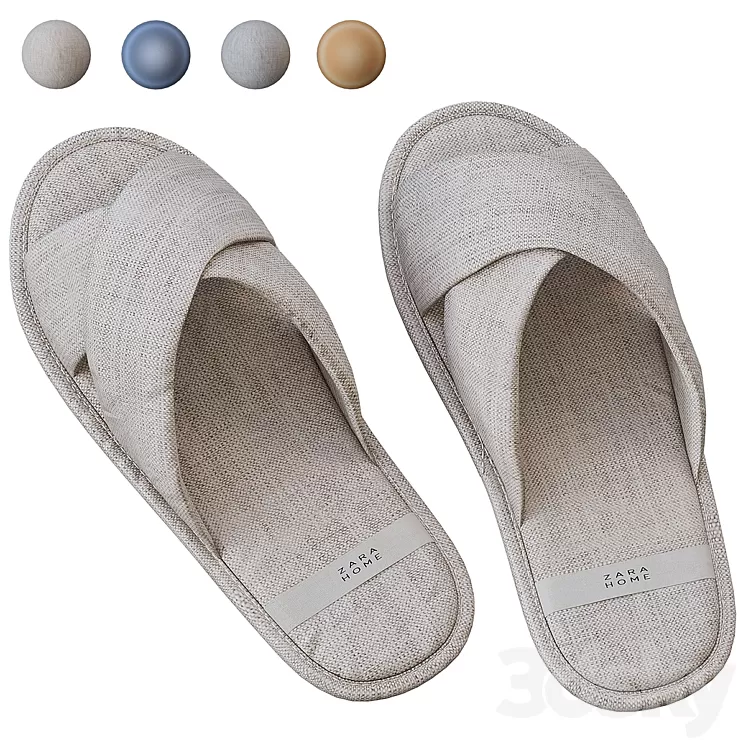 Slippers Zara Home 3D Model Free Download