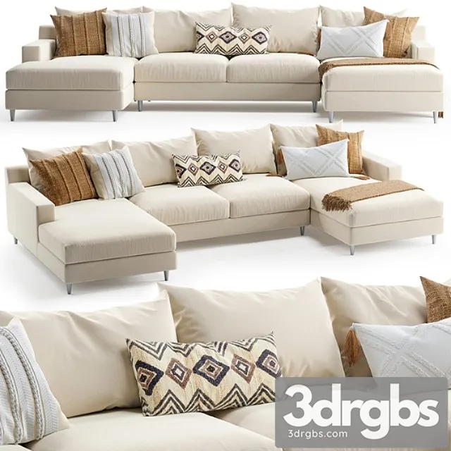 Sloan u-sectional sofa 2 3D Model Free