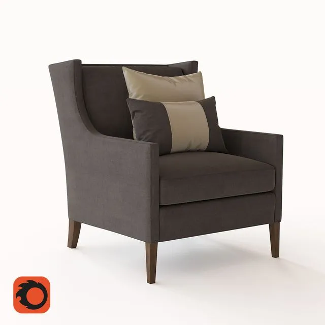 SLOAN WINGBACK UPHOLSTERED CHAIR 3D Model
