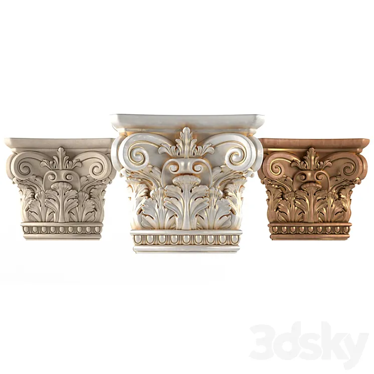 Small capital. Column capital 3D Model Free