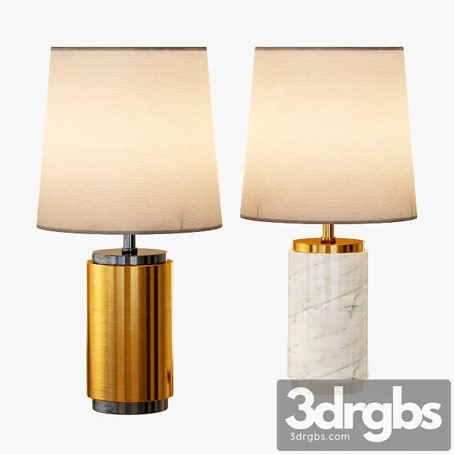 Small Pillar Table Lamp Antique Brass 3D Model Free