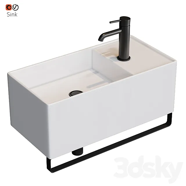 Small sink in the bathroom 3D Model