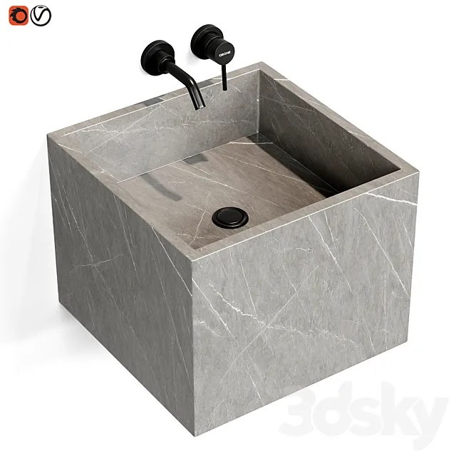Small sink in the bathroom 3D Model