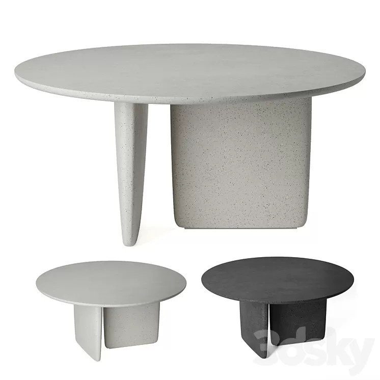 Small Tobi-Ishi outdoor table 2. B&B Italia 3D Model