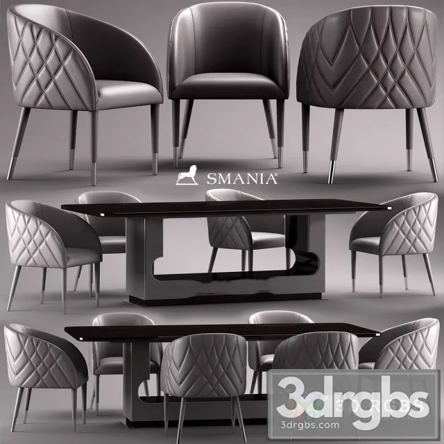 Smania Amal Table and Chair 3D Model Free