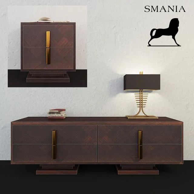 Smania Nestor dresser and nightstand 3D Model