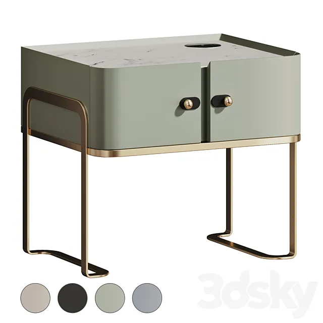 Smart bedside table with Wi-fi charging 3DModel