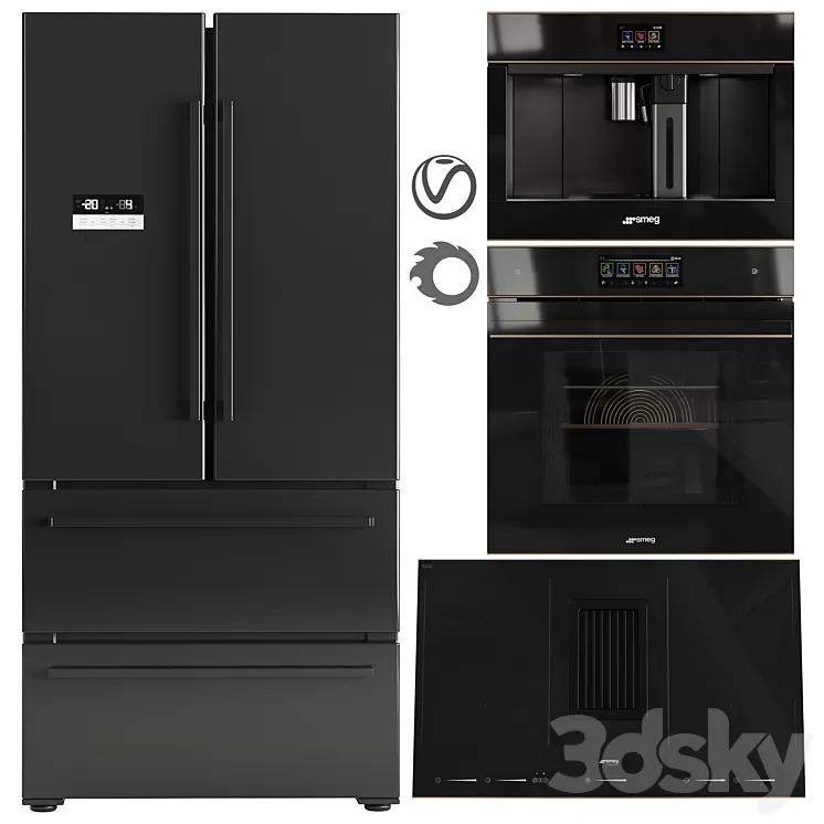 smeg appliances set02 3D Model Free