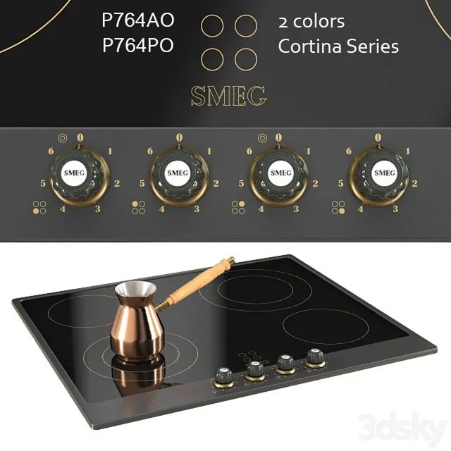 Smeg Cortina P764 60cm Ceramic Hob 3D Model