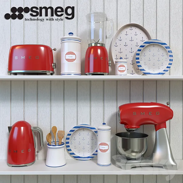 SMEG kitchen appliances 3D Model