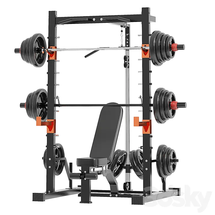 Smith machine power frame 3D Model Free