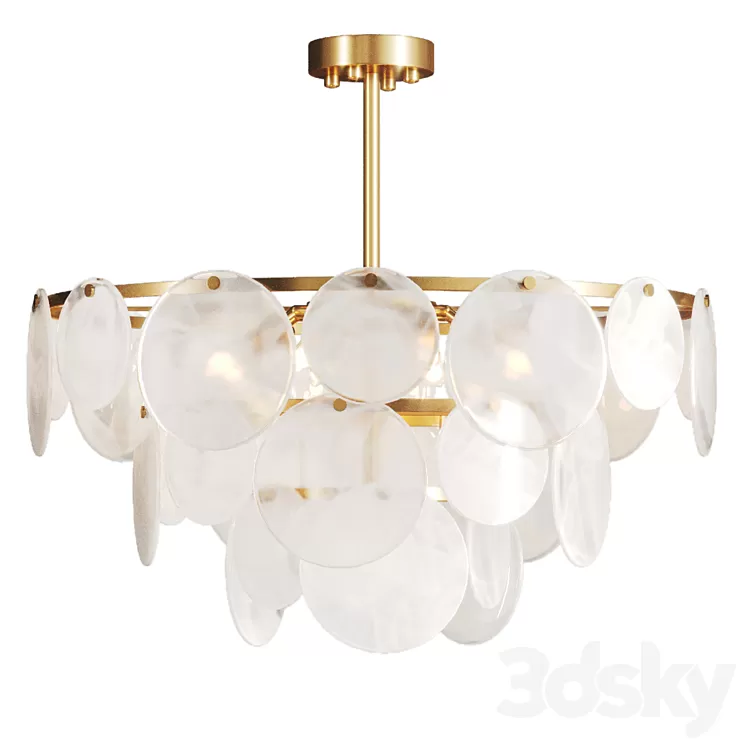 Smoked glass hanging disc chandelier JACKLYN 3D Model Free